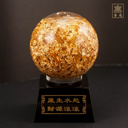 黃金水-水晶球造型-方型座（共三款）